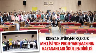 Konya Büyükşehir Çocuk Meclisi’nde Proje Yarışmasının Kazananları Ödüllendirildi